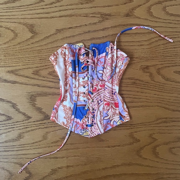 Sugar x Spice Clothing Tops - Lace-Up Baroque Corset-Inspired Top